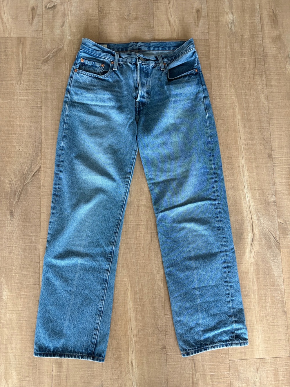 Levi's Blue Straight Leg Women’s Button Fly Jeans Size 28W, 30L